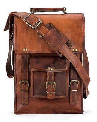 #ad New Men#x27;s Vintage Brown Genuine Leather Messenger Laptop Satchel Shoulder Bag $41.80