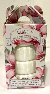 #ad Diamante Magnolia Triple Milled Soap Bars 4 pack Wrapped Made in Italy 4x2.8 oz $14.99