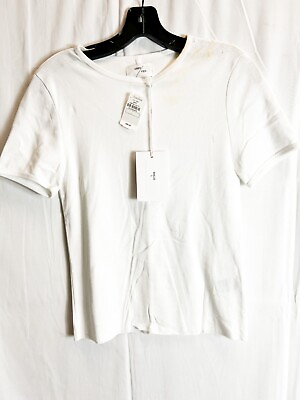 #ad Grey Ven plain White short sleeve V neck t shirt. Size L. $95 $22.99