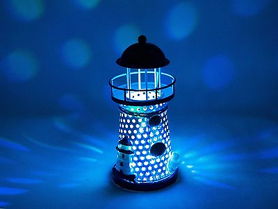 #ad Ornament Nautical Ocean Metal Lighthouse Changing LED Light Night Tabletop Decor $13.99
