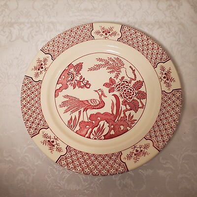 #ad Wood amp; Sons Yuan Red 10 1 4quot; dinner plate exotic bird Excellent Condition $15.00