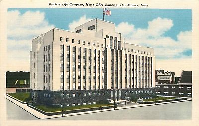 #ad Des Moines Iowa Art Deco Bankers Life Company Home Office Bldg Wide Stairs 1940s $6.00