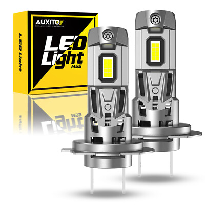 #ad 2PC Bright H7 LED Headlight Bulbs Conversion Kit High Low Beam Super White 6500K $29.09