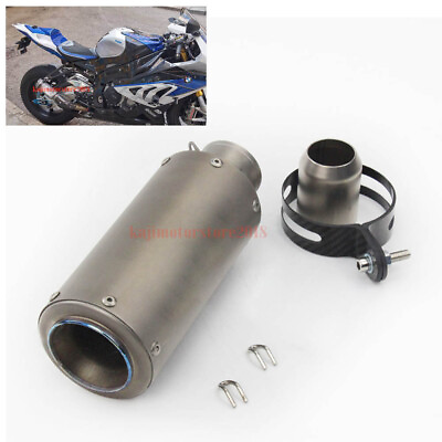 #ad Universal 51mm Titanium alloy Motorcycle Exhaust Muffler Pipe For Kawasaki ZX6R $129.99