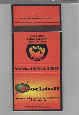 #ad Matchbook Cover Cocktail Night Club Chicago IL $4.95