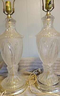 #ad Pair of Vintage lead crystal lamps Leviton PO $299.00
