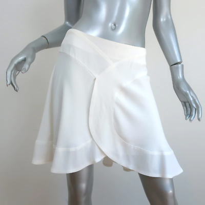 #ad Chloe Mini Skirt Milk White Crepe Size 42 $175.00