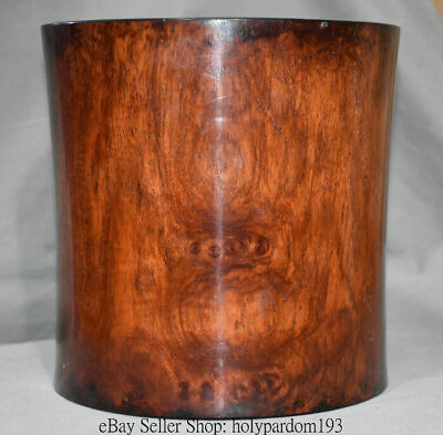 #ad 8quot; Collect Old Chinese Dynasty Huang Hua li Wood Carving Brush Pot Pencil Vase $432.60