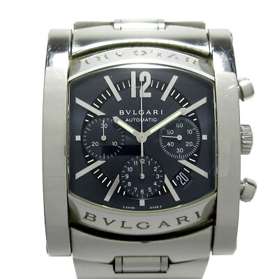 #ad Auth BVLGARI Asho Macronograph AA48SCH L4454 Silver Men Wrist Watch $1133.00