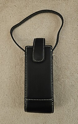 #ad Women#x27;s Vintage Coach Black Leather Cell Phone Case Wristlet Strap Magnetic Snap $26.00