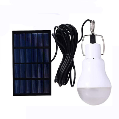 #ad Solar Emergency Light Bulb 12 LED hanging lamp solar LED camping lights outdoor $11.82