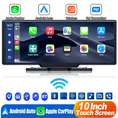 #ad 10quot; Touch Wireless Apple Carplay Car Stereo GPS Radio Receiver Android Auto Siri $75.99