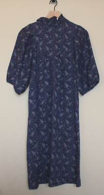 #ad Vintage Miss Oops Shift Dress Womens Size 10 Blue Paisley Print California Vtg $39.99