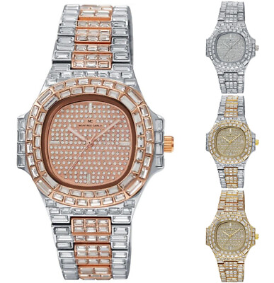 #ad 44mm Montres Carlo Luxury Women Baguette Stones Sport Fashion Wrist Dress Watch $31.50