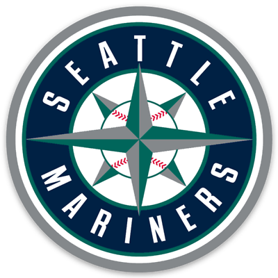 #ad Seattle Mariners Monogram Shining Star Logo Type MLB Die Cut Round MAGNET 2 $5.49