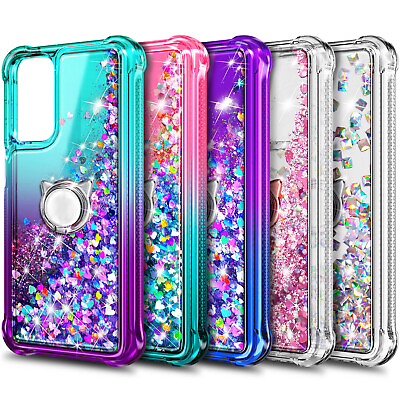 #ad For Samsung Galaxy A35 5G Glitter Ring Phone Case Tempered Glass amp; Lanyard $12.98