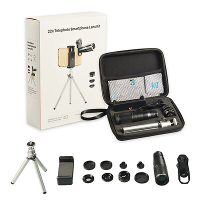 #ad APEXEL Phone Camera Lens kit 4in1 Telephoto Zoom 22X Lens Telescope Wide Macro $31.34