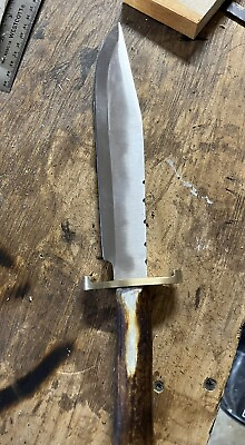#ad Old West Western Antler Ijk Knives Bowie Knife Carbon Steel has flaw on blade $125.00