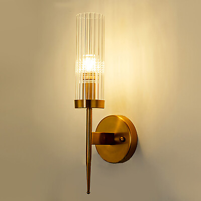 #ad Modern Wall Light Indoor Wall Sconce Lamp Glass Lampshade Bedroom Hallway Gold $30.00