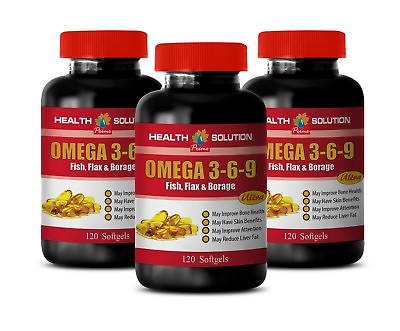 #ad flaxseed oil OMEGA 3 6 9 3600mg improve bone health alpha linoleic acid 3B $62.48