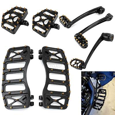 #ad Floorboards Foot Pegs MX Style Shift Shifter Levers For Harley Touring Road King $237.07