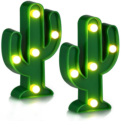 #ad 2 Pcs LED Night Light LED Cactus Light Mexican Party Decorations Cactus Decor... $33.62