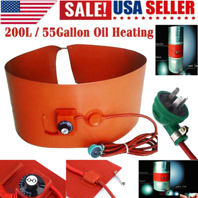 #ad 55Gallon 200L Silicone Band Drum Heater Oil Biodiesel Metal Barrel 1000W 110V $47.42