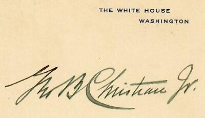 #ad quot;WH Press Secretary quot; George Christian Signed 2.75X4 Card Card $199.99
