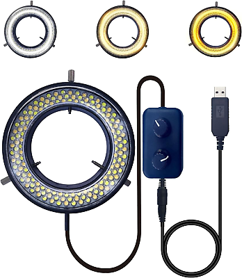 #ad Microscope LED Ring Light Illuminator USB 5V 144 LED Color Temperature Adjustab $57.99