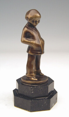 #ad Bronze Vienna Standing Small Girl Little Girl Sign : Bruno Zach Um 1925 $617.87
