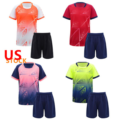 #ad US Boys Soccer Jerseys and Shorts Set Athletic Sports Training Uniform 2 Pieces $16.45