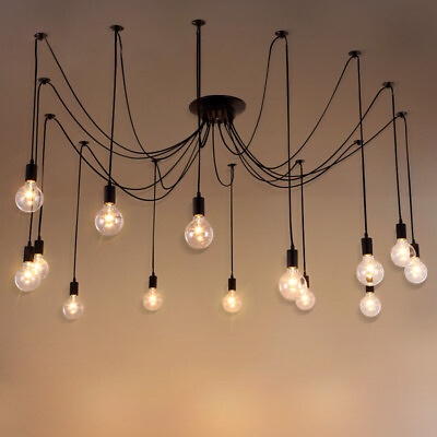 #ad Edison Industrial Loft Spider Chandelier Pendant Ceiling Light Lamp Fixture DIY $64.99