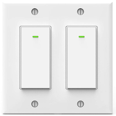 #ad Wi Fi Smart Light Switch Work w Alexaamp;Google Voice Remote Control 2.4Ghz 2 Gang $16.56