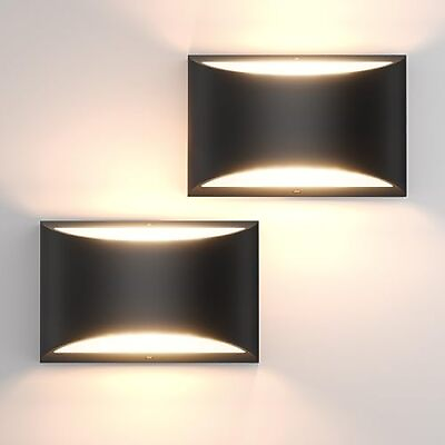 #ad Black Modern LED Wall Sconce 2 Packs Hardwired Indoor Wall Lights Up and Down... $86.35