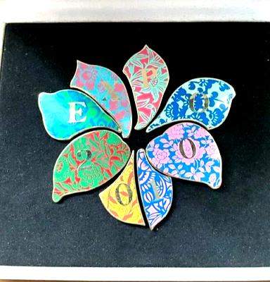 #ad 2010 Shanghai Expo Flower Pin Set Of 8 $59.99