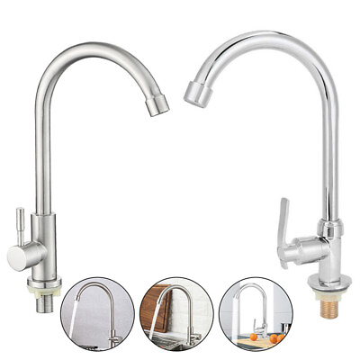 #ad Kitchen Sink Single Lever Tap Basin Faucet Stainless Steel Swivel Spout Mixer $12.43