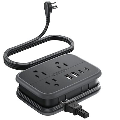 #ad Cruise Approved Power Strip Wrapped 4 ft Extension Cord Flat Wall Plug with ... $28.82
