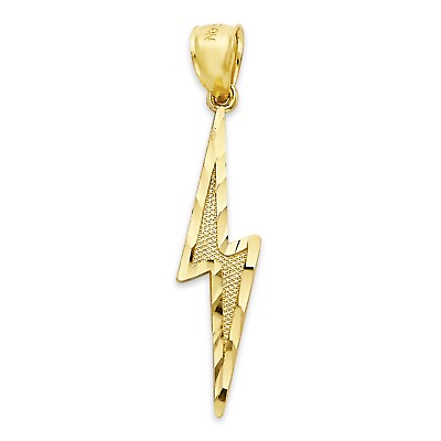 #ad Solid Gold Lightning Pendant in 10 or 14k Lightning Bolt Necklace $167.99
