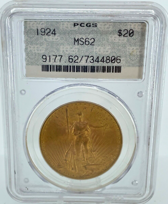 #ad DOILEY 1924 PCGS MS 62 $20 Gold Double Eagle $3850.00