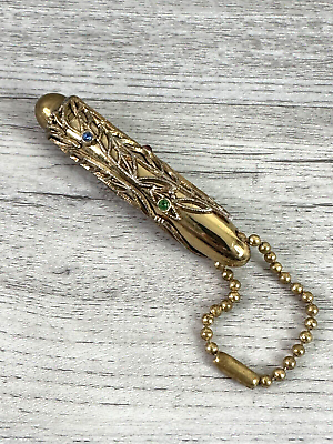 #ad Vintage Brass amp; Rhinestone Jeweled Filigree Mechanical Pencil $16.12