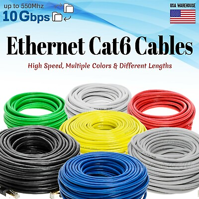 #ad CAT6 Ethernet Patch Cable LAN Network Internet Modem Router Xbox PS3 Cord Lot $8.50