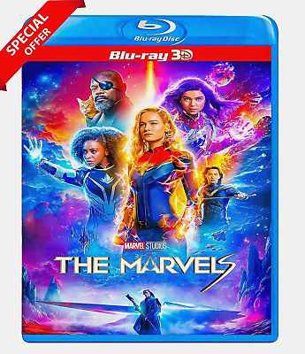 #ad The Marvels 3D Blu Ray 2023 Movie Disc Slip Cover No Case Free Shipping $14.99
