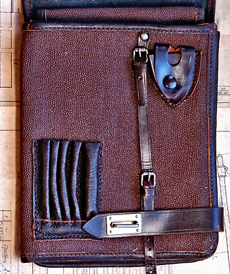 #ad Vintage Leather Military Bag Map Rare Case Tablet Planshet Soviet Army Avgan uss $54.87