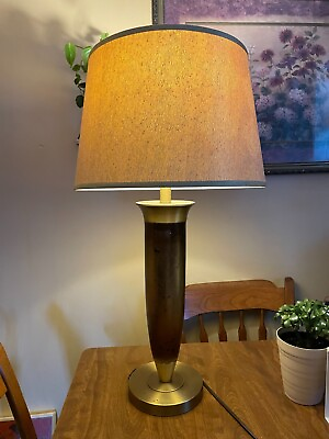 #ad  Vintage Tall Table Lamp with shade ORIGINAL EVERYTHING**get a bulb and PLUG IN $189.00