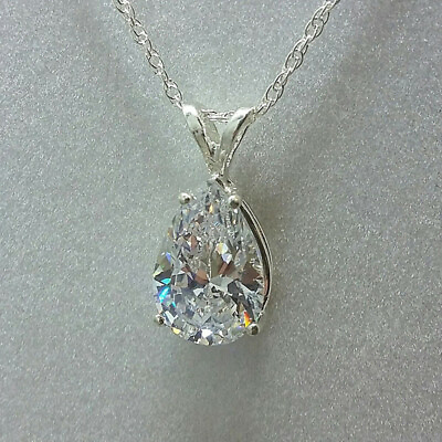 #ad Pear Cut Cubic Zircon Jewelry Adorable 925 Silver Women Necklace Pendant C $2.77