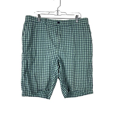#ad Roundtree and York Mens Shorts Size 38 Measures 35 Green Plaid Golf Athleisure $16.00