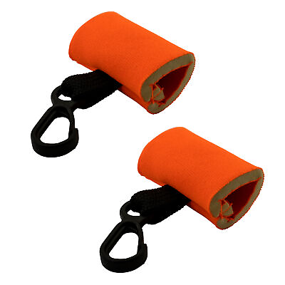 #ad 2 Orange Clip On Neoprene Sleeves Lip Balm Holster LIPSTICK HOLDER Key Chain $7.49