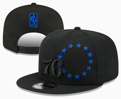 #ad Philadelphia 76ers Snapback Hat Adjustable Fit Cap Black Blue Free Fast Ship $22.49