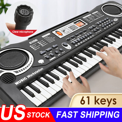 #ad Kids 61 Key Music Electronic Keyboard Electric Digital Piano Organ Xmas Gift US $20.48