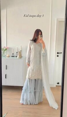 #ad NEW LATEST WEDDING WEAR GEORGETTE TOP PALAZZO AND DUPATTA FOR WOMEN#x27;S WEAR $45.04